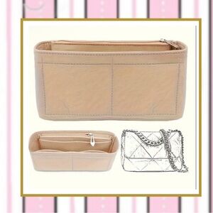 Felt Multi-Pocket Purse Organizer Insert BEIGE